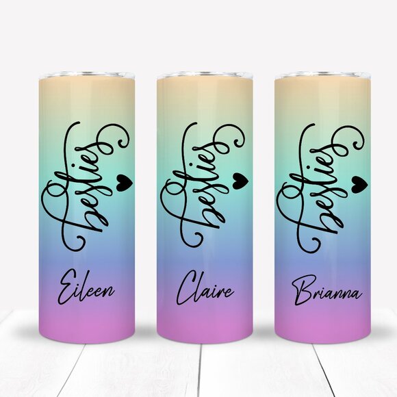 Besties Tumbler Drinkware Gift Set, Friendship Personalized Gift - Picture 1 of 3